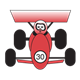 Red Racecar #30, with driver