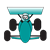 Teal Racecar Color PNG