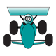 Teal Racecar with driver