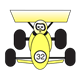 Yellow Racecar #32, with driver