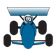Dark Blue Racecar with driver