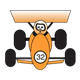 Orange Racecar #32, with driver