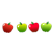 Apples four, red and green