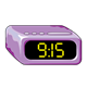 Purple Alarm Clock showing 9:15