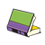 Green and Violet Book Color PNG