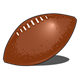 Brown Football tilting up, with shadow