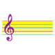 Treble Clef without notes, has yellow background