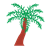 Leaning Palm Tree Color PNG