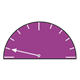 Dial Thermometer purple, semicircle