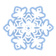 White Snowflake with six pointed sides