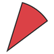 Fraction Pie Segment red one-tenth