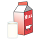 Milk Carton beside glass