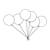 Bundle of Balloons Line PNG