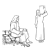 Jesus and Woman Line PNG