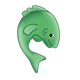 Green Fish curved right