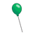 One Green Balloon Color PNG