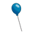 One Blue Balloon Color PNG