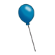 One Blue Balloon  on a string