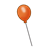 One Orange Balloon Color PNG