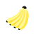 Bunch of Bananas 3 Color PNG