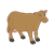 Standing Brown Cow Color PNG