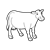 Standing Brown Cow Line PNG