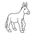 Baby Donkey Line PNG