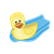 Yellow Duckling 2 Color PNG