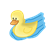 Yellow Duckling 3 Color PNG