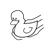 Yellow Duckling 3 Line PNG