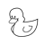 Yellow Duckling 3 Line PNG