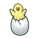 Happy Chick hatching from egg