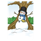 Snowman under a tree