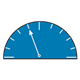 Dial Thermometer blue, semicircle