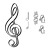 Music Notes and Signs Line PNG