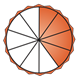 Fraction Pie showing four-tenths, pumpkin
