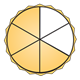 Fraction Pie showing four-sixths, lemon
