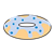 Blue Frosted Doughnut Color PNG