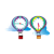 Hot Air Balloon Clocks Color PNG
