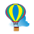 Hot Air Balloon and Cloud Color PNG