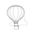 Hot Air Balloon and Cloud Line PDF