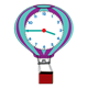 Hot Air Balloon Clock purple, turquoise