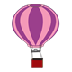 Hot Air Balloon pink, purple