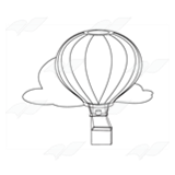 Hot Air Balloon and Cloud