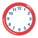 Red Clock without hands