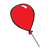 Single Red Balloon Color PNG