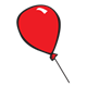 Single Red Balloon on a string