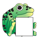 Frog holding blank sign