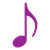 Purple Eighth Note Color PNG