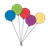 Bunch of 5 Balloons Color PNG